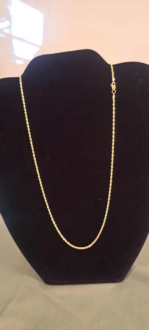 14k Gold Rope  Necklace 18" 1.5mm image indicator(3)