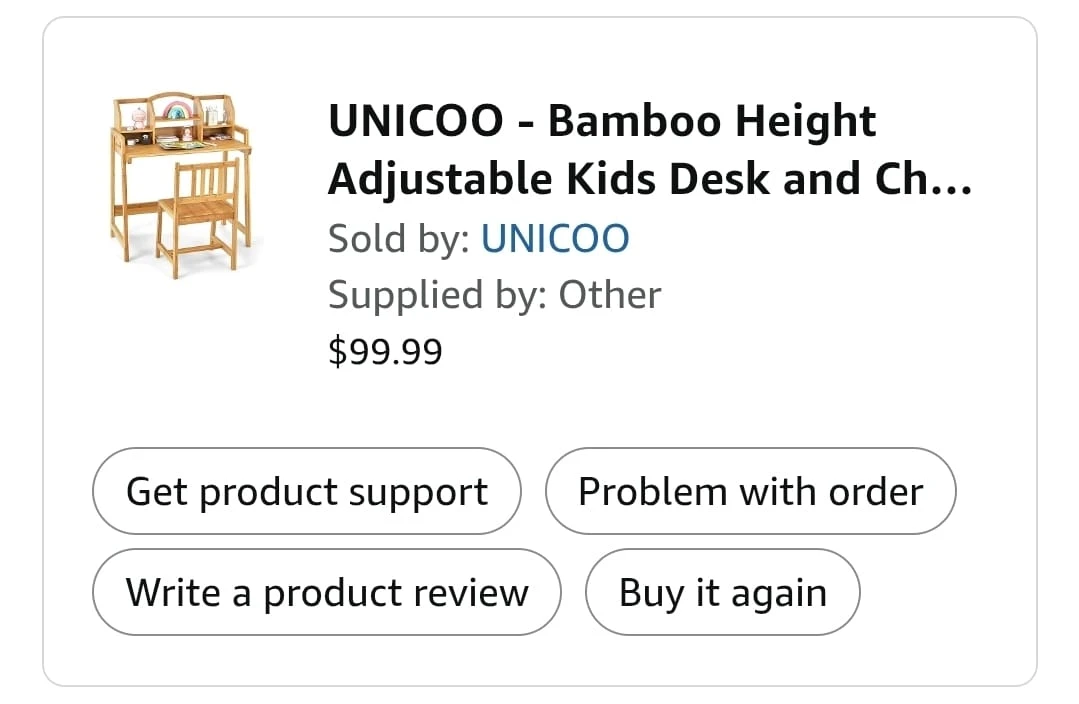 UNICOO Bamboo Height Adjustable Kids Desk and Chair - photo 5