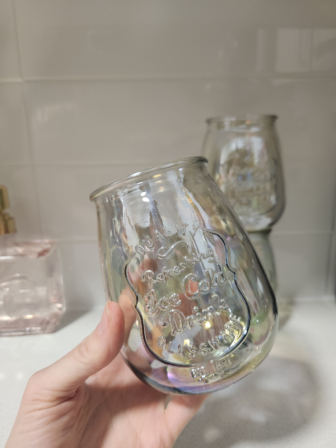 Set of 4 Iridescent Stemless Wine Glasses - photo 2