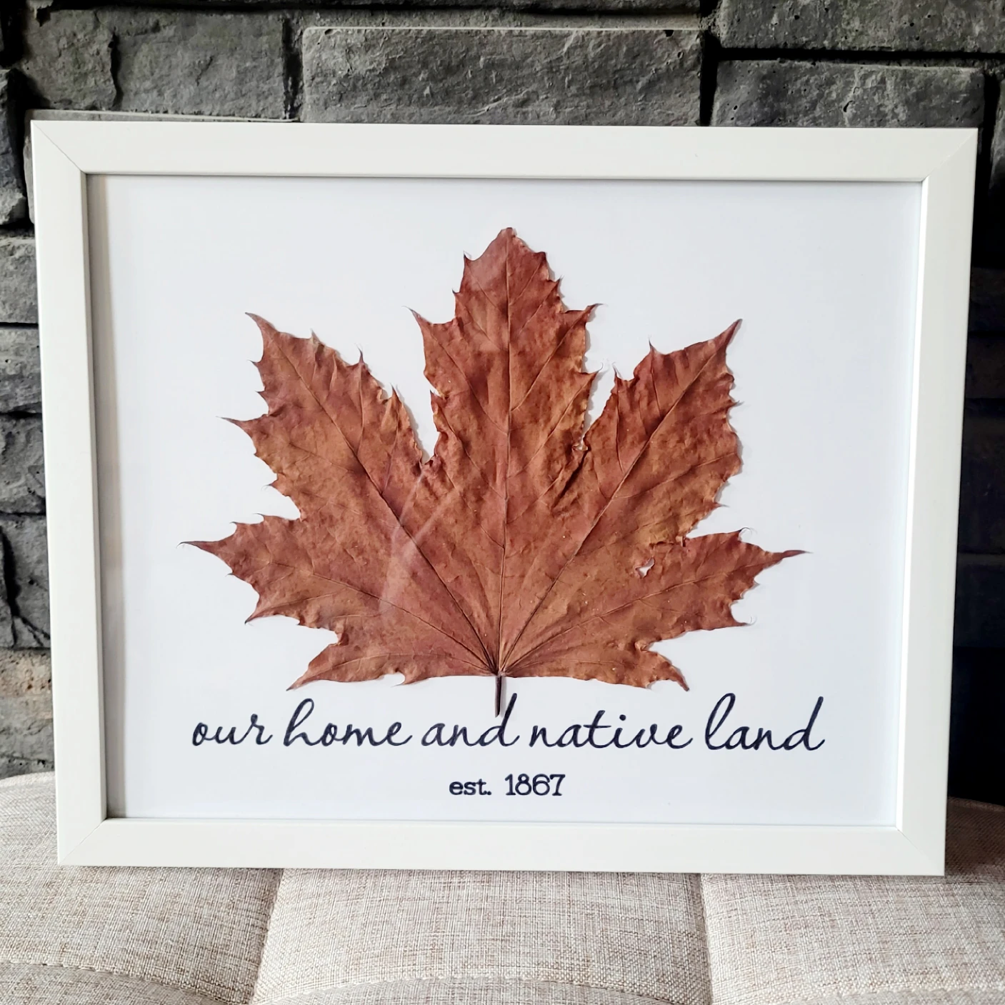 Handmade Canadian Framed Maple Leaf Art
