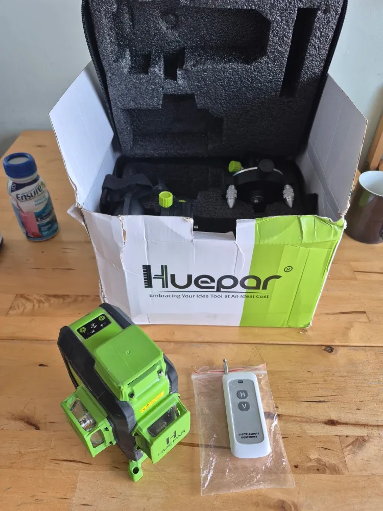 Huepar 4x360°D Cross Line Laser Level - Green image indicator(2)