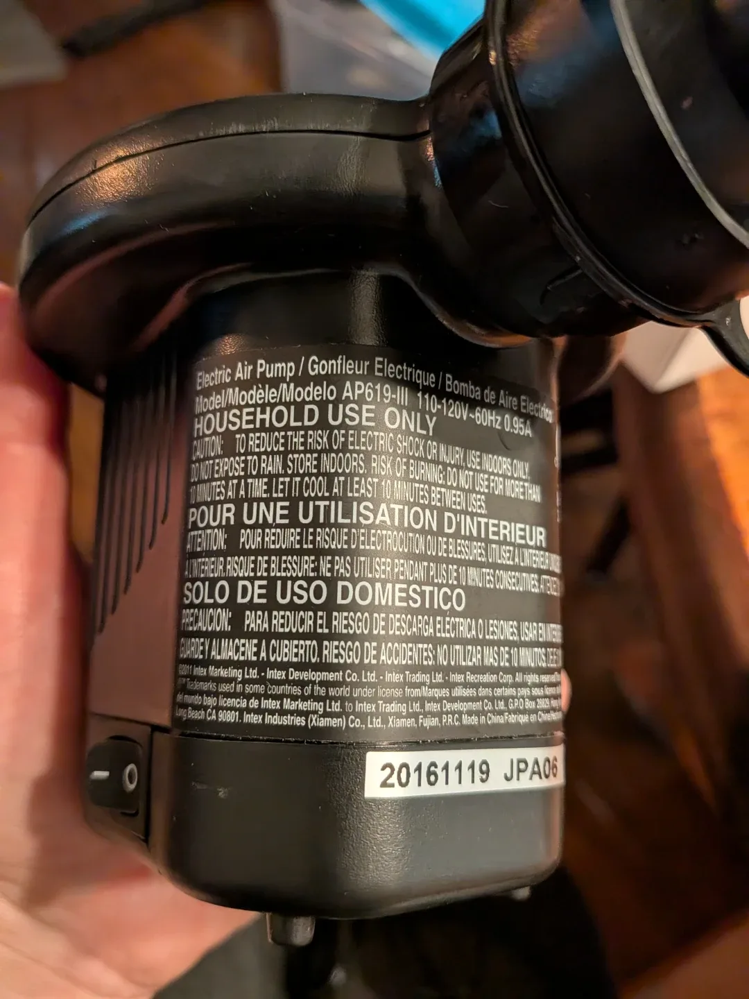 Intex Quickfill 100 mattress Air Pump image indicator(6)