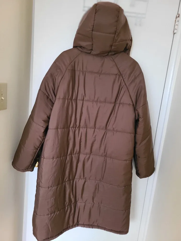 Reversible Sherpa & Puffer Coat - Brown & Beige image indicator(5)