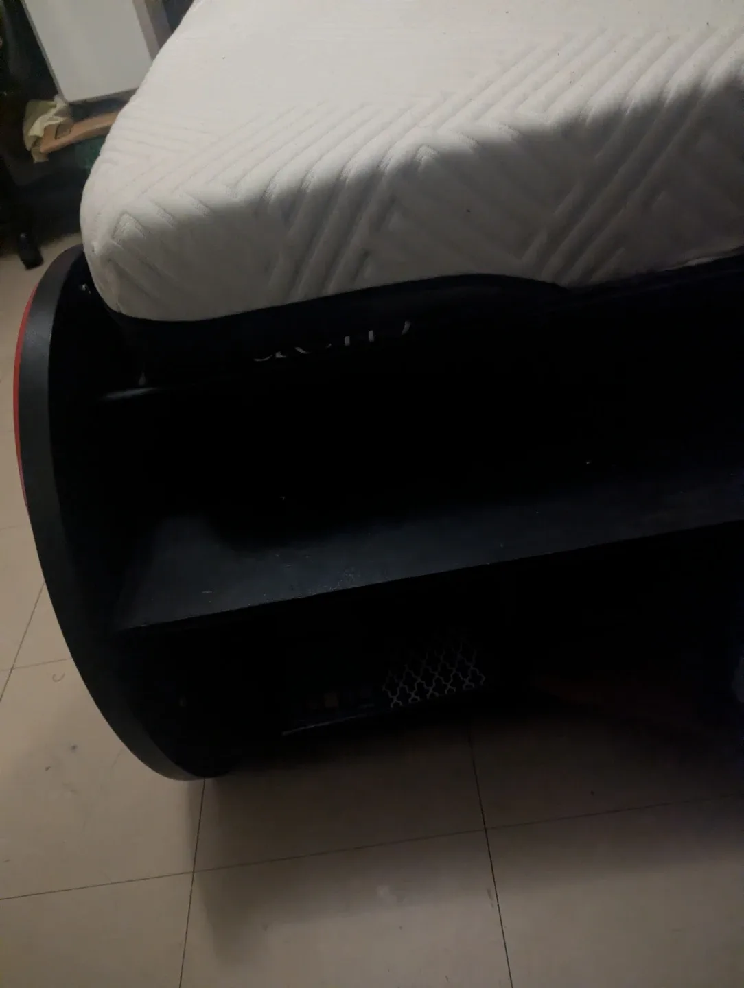 Hot wheels Car bed perfect for a boy.  Paid $1500 at the Brick image indicator(9)