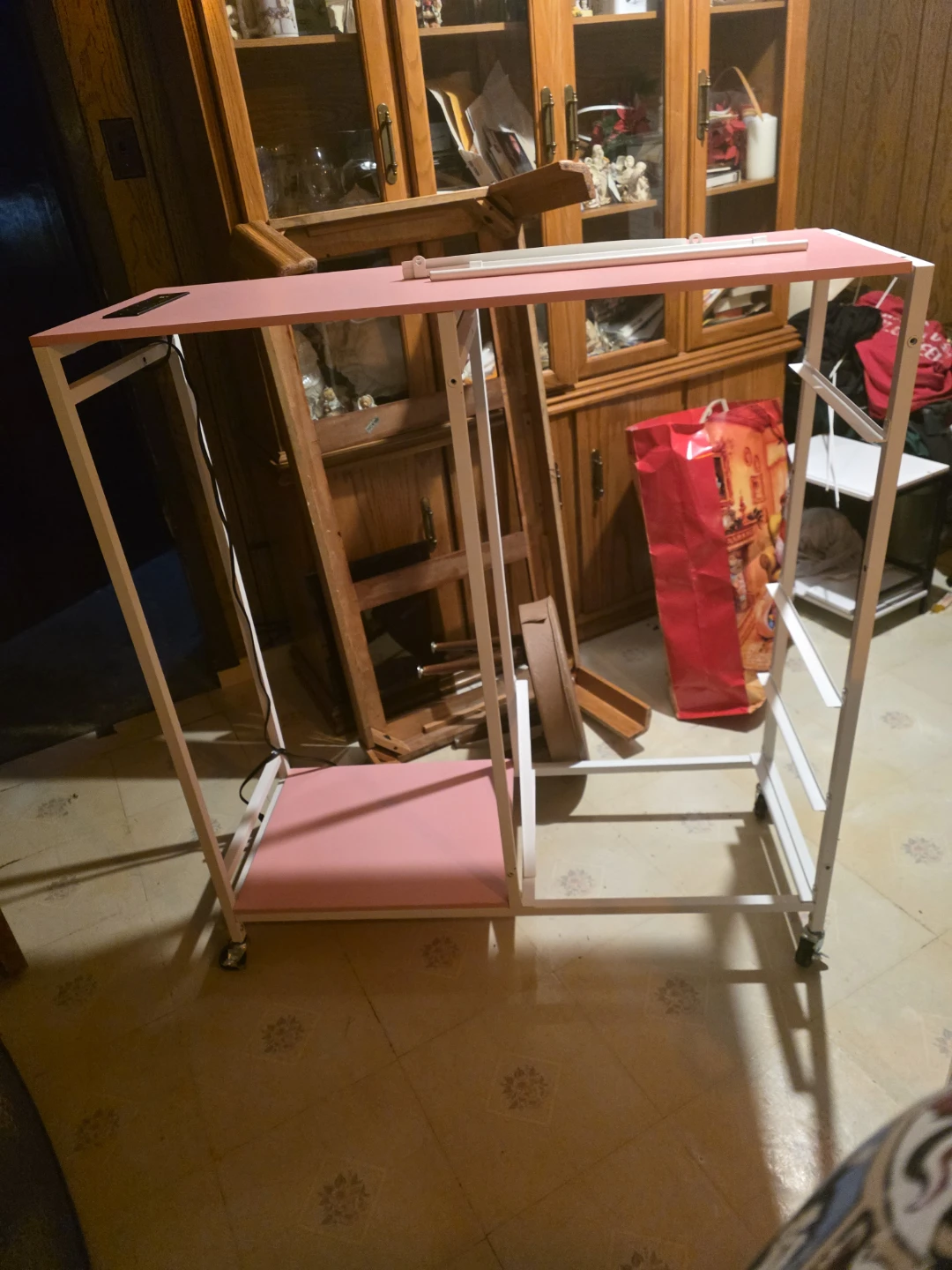 White and pink Clothes Rack with Drawers - photo 2