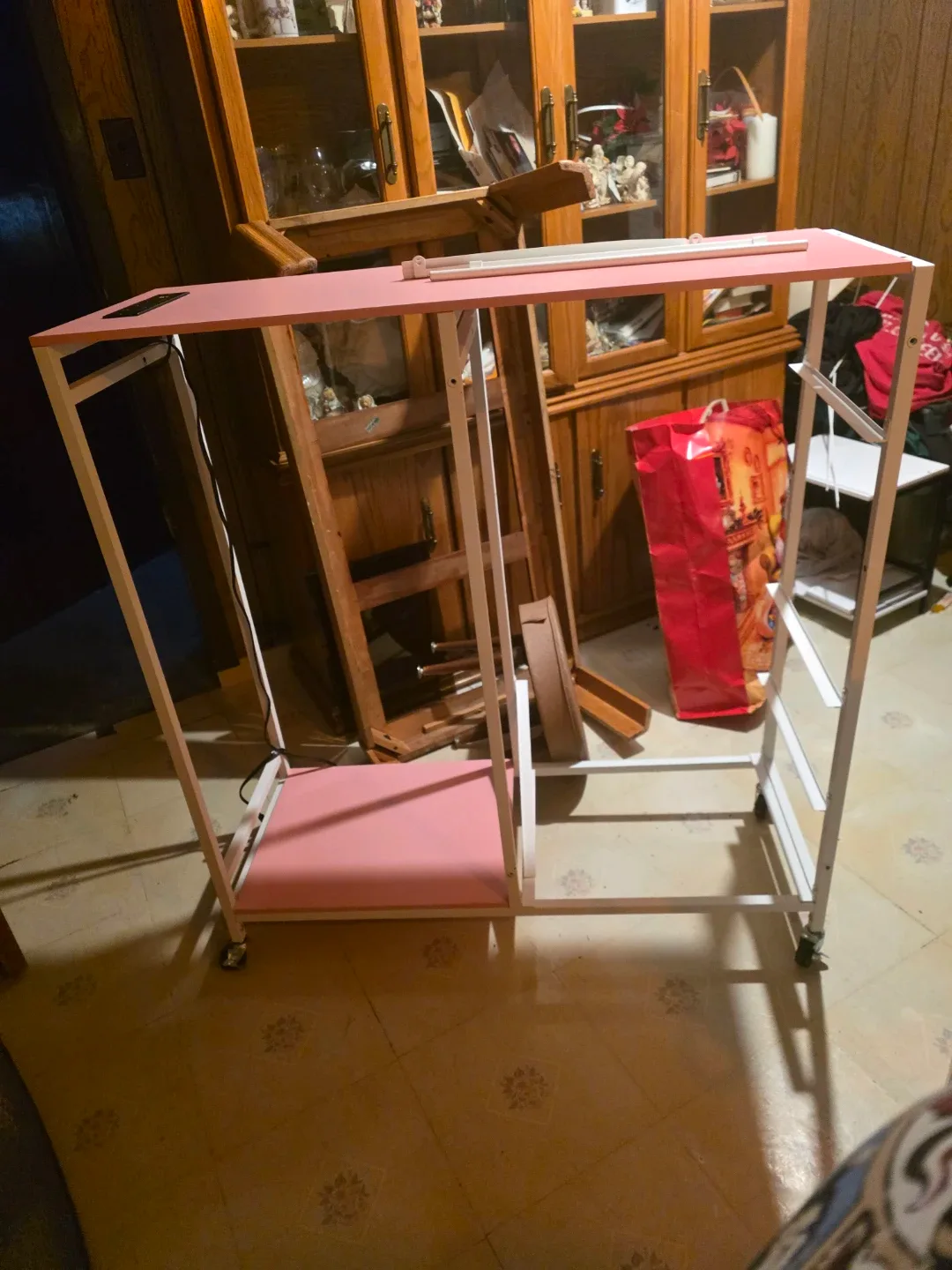 White and pink Clothes Rack with Drawers image indicator(2)