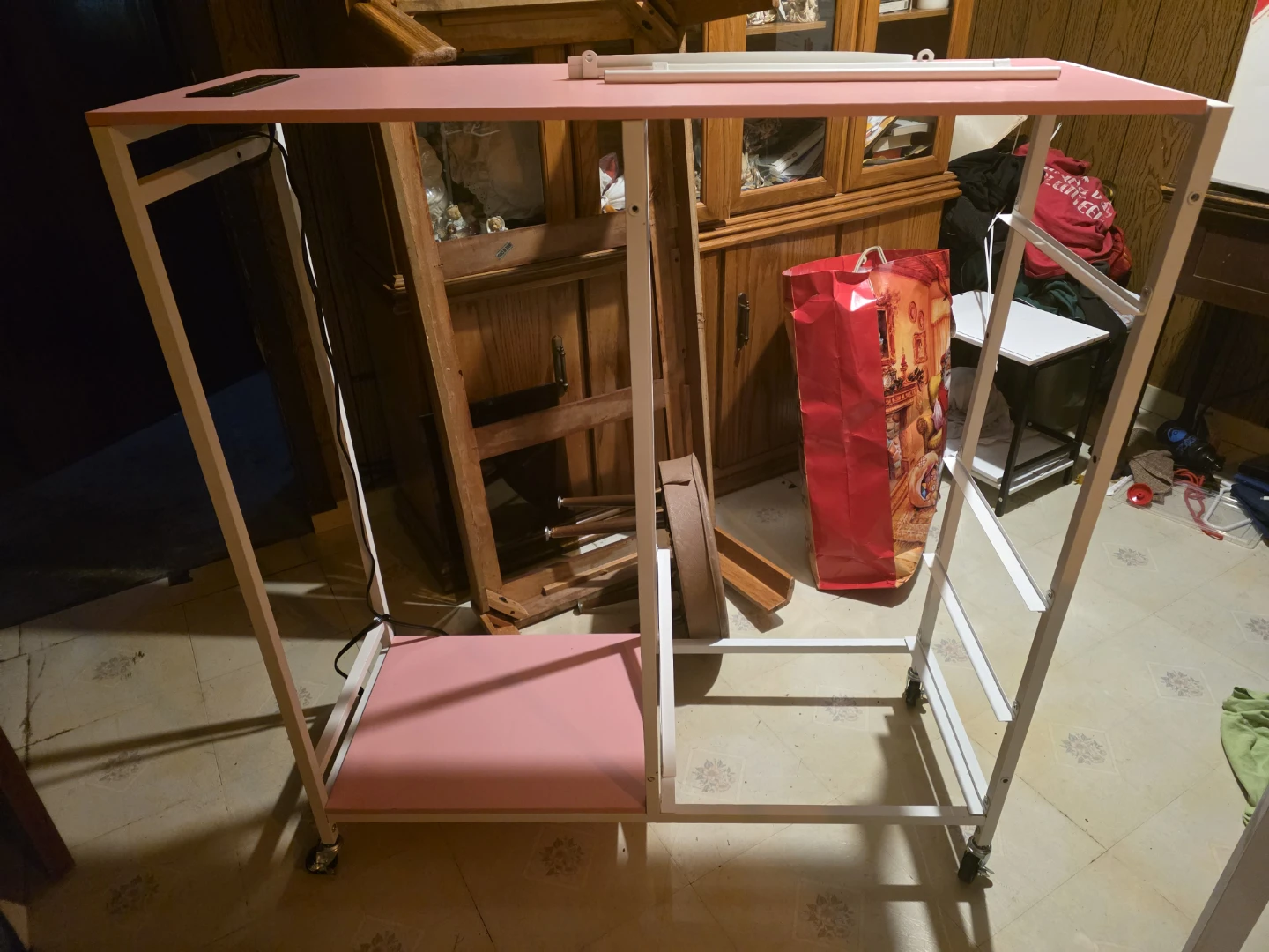White and pink Clothes Rack with Drawers - photo 3