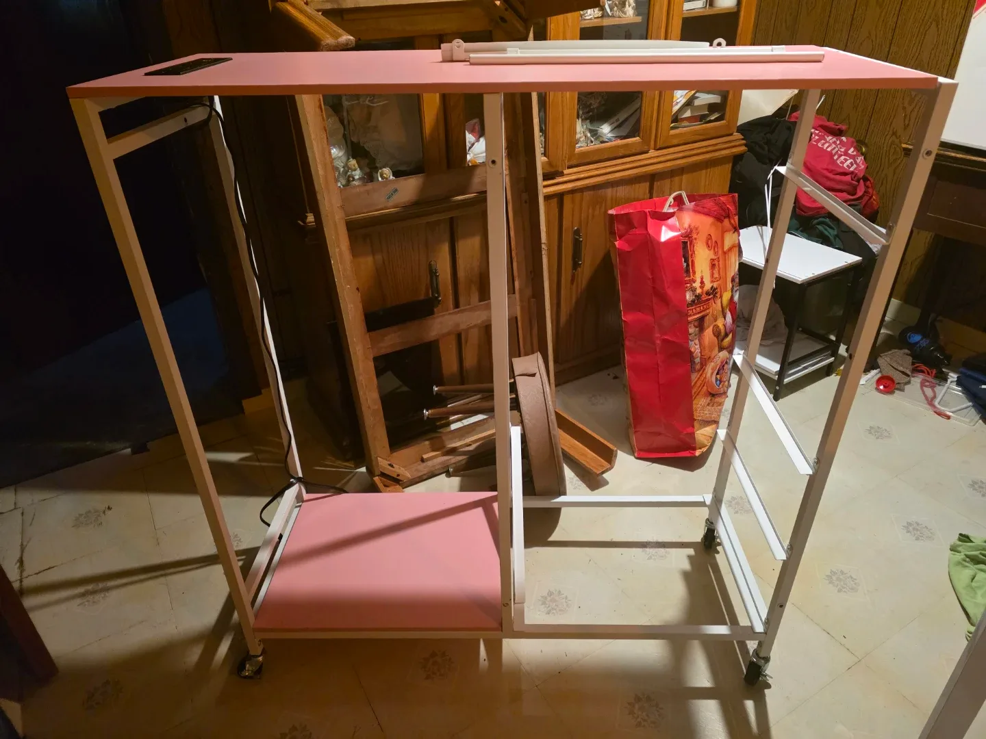 White and pink Clothes Rack with Drawers image indicator(3)