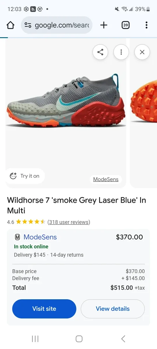 Brand New Nike Wild Horse Trail 7 (Size US Men 6.5) Grey/Orange image indicator(8)