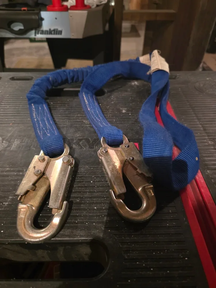 Blue Lanyard with Metal Hooks