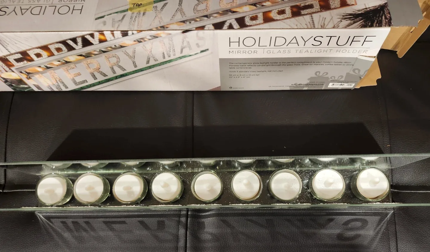 Christmas Mirror Glass Tealight Holder - 9 Peice - 22 Inch image indicator(3)