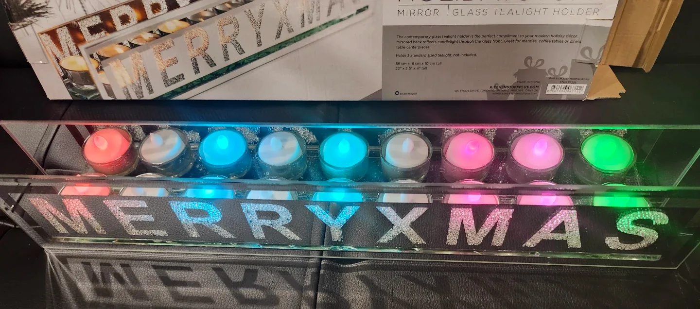 Christmas Mirror Glass Tealight Holder - 9 Peice - 22 Inch image indicator(4)