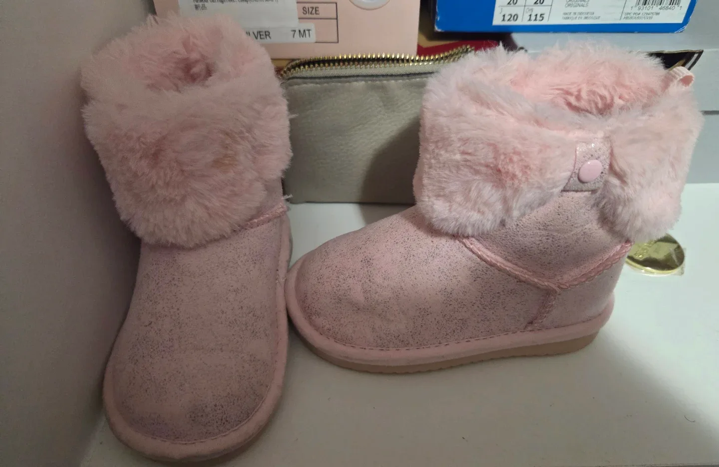 Pink Fur Winter Boots - Size 5