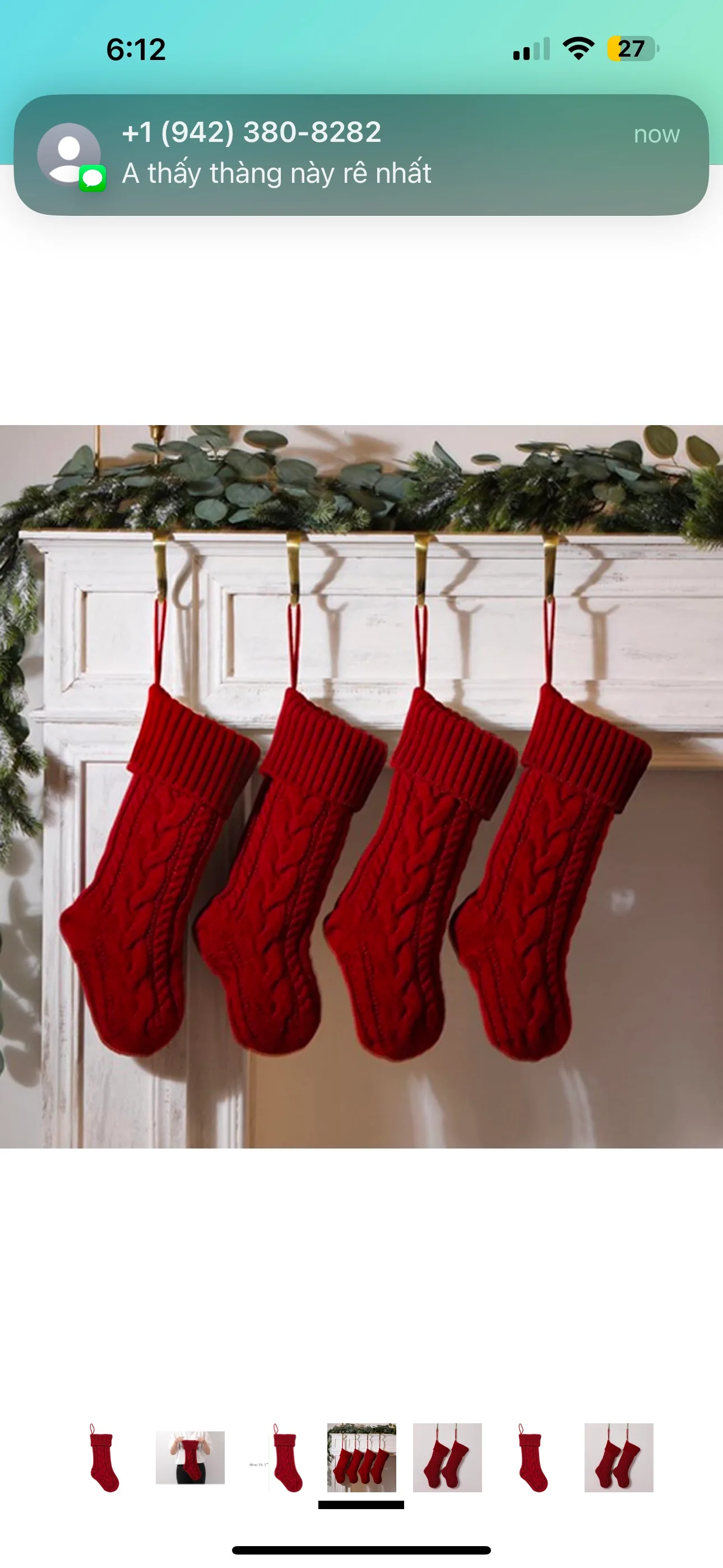 Christmas knitting hanging socks