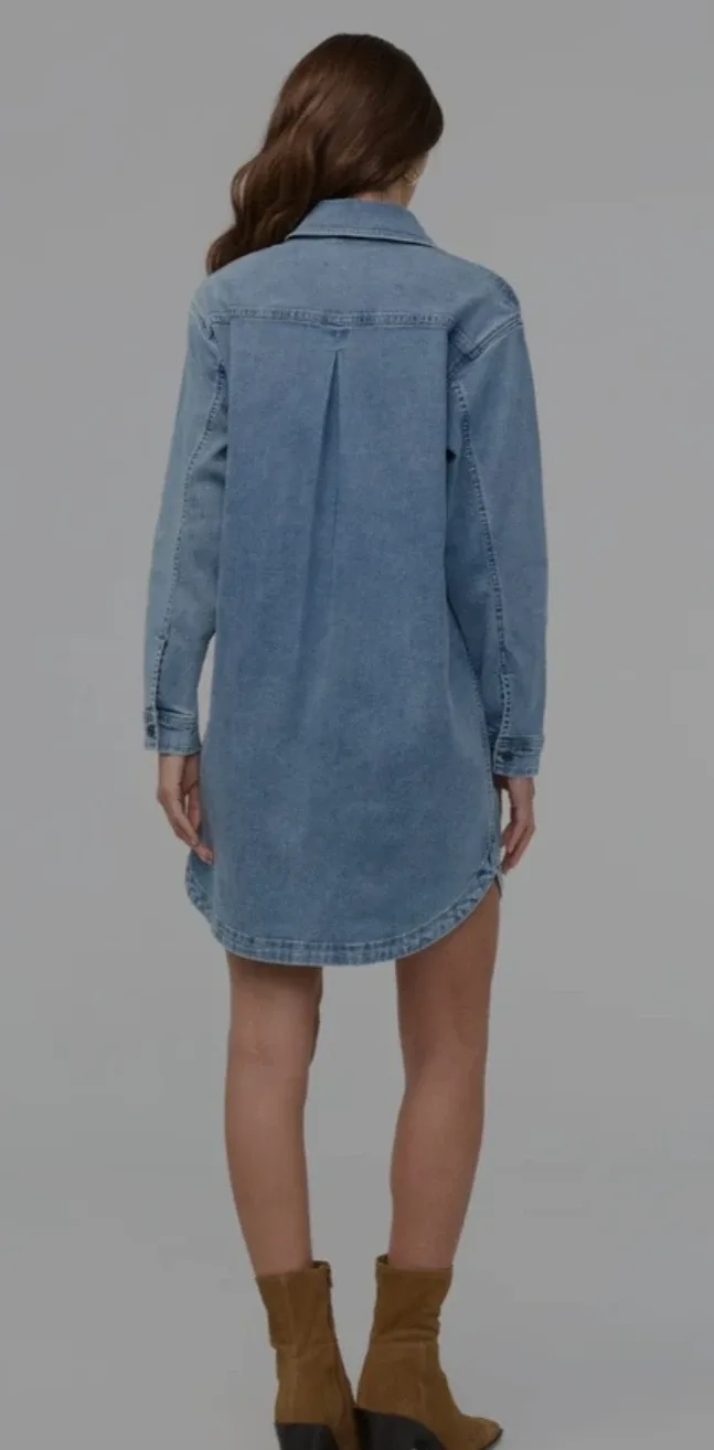 NWT Duer Performance Denim Light Shirt Dress image indicator(8)