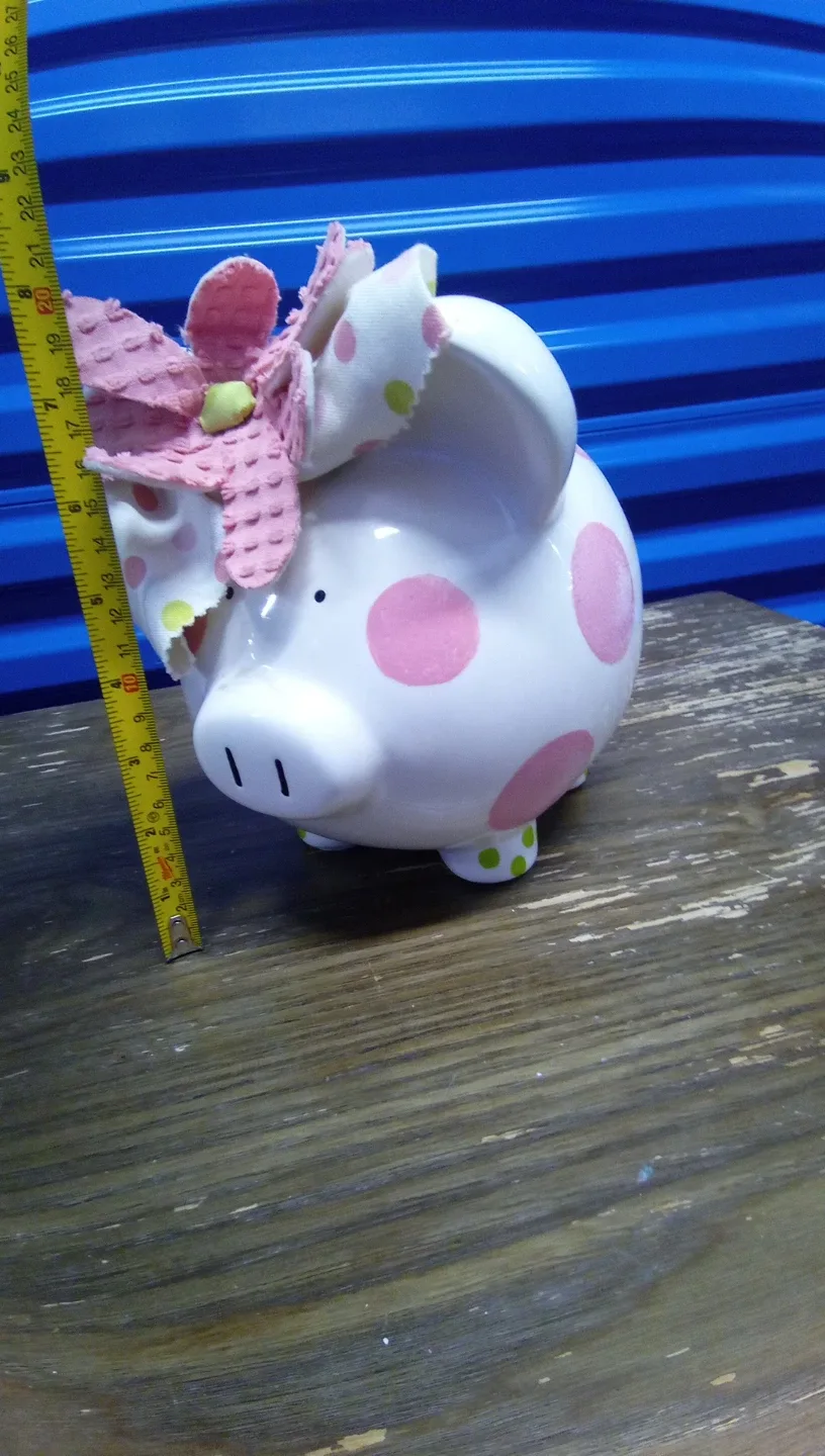 Piggy Bank Coin Bank - Pink Polka Dots thumbnail