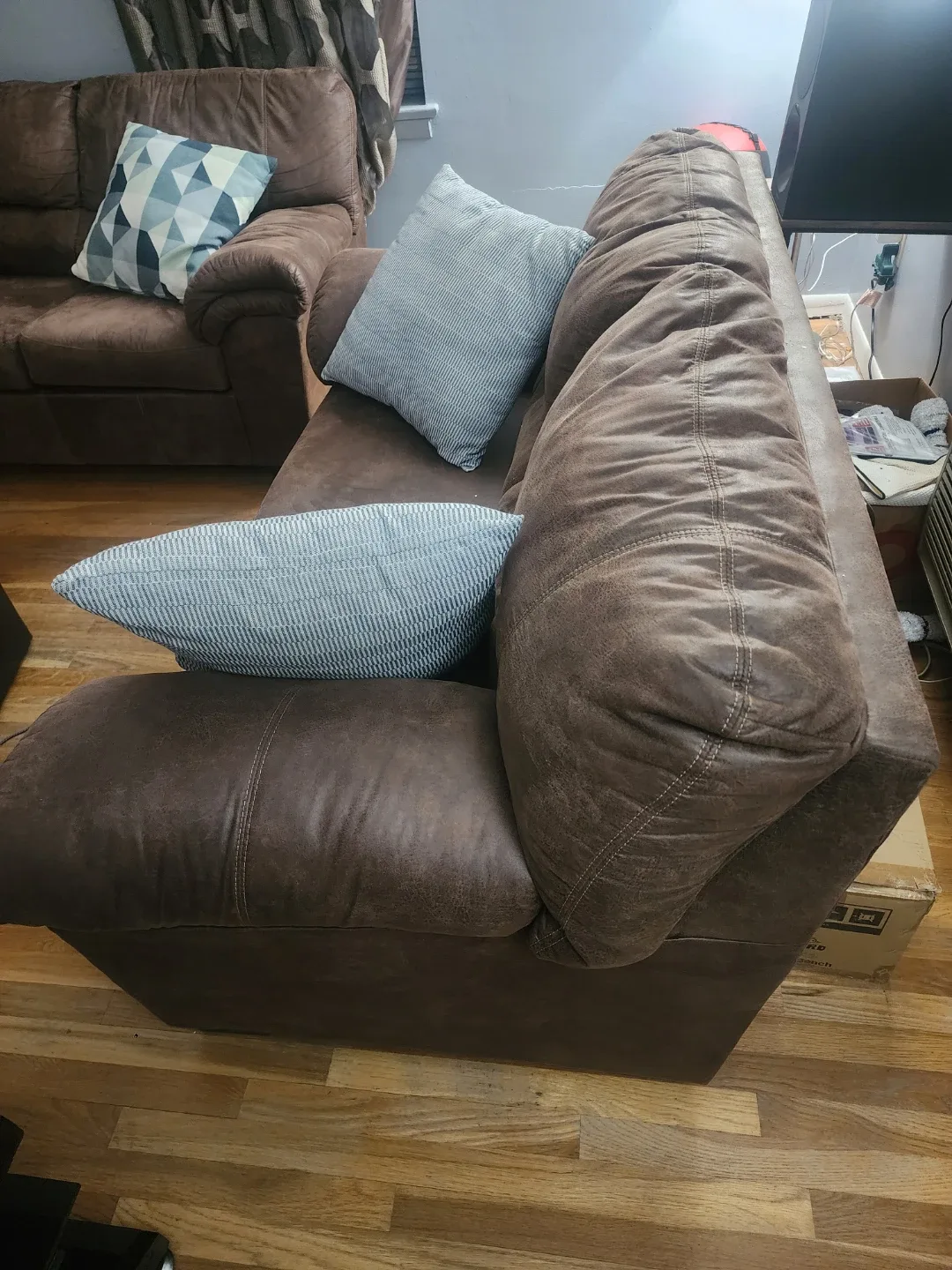 Brown Suede-Like Sofa image indicator(7)