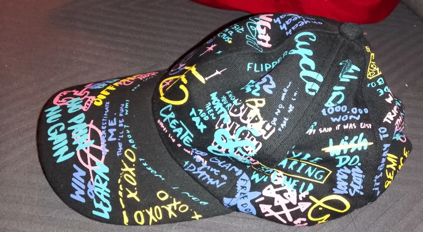 NEVER WORN - Black Graffiti Baseball Cap image indicator(2)