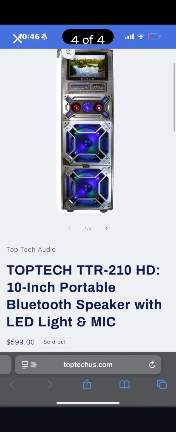 TOPTECH TTR-210 HD 10-Inch Portable Bluetooth Speaker image indicator(2)