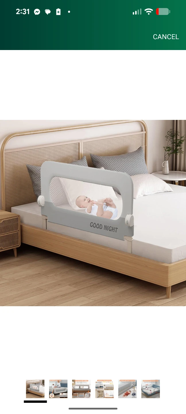 Baby bed guard rail