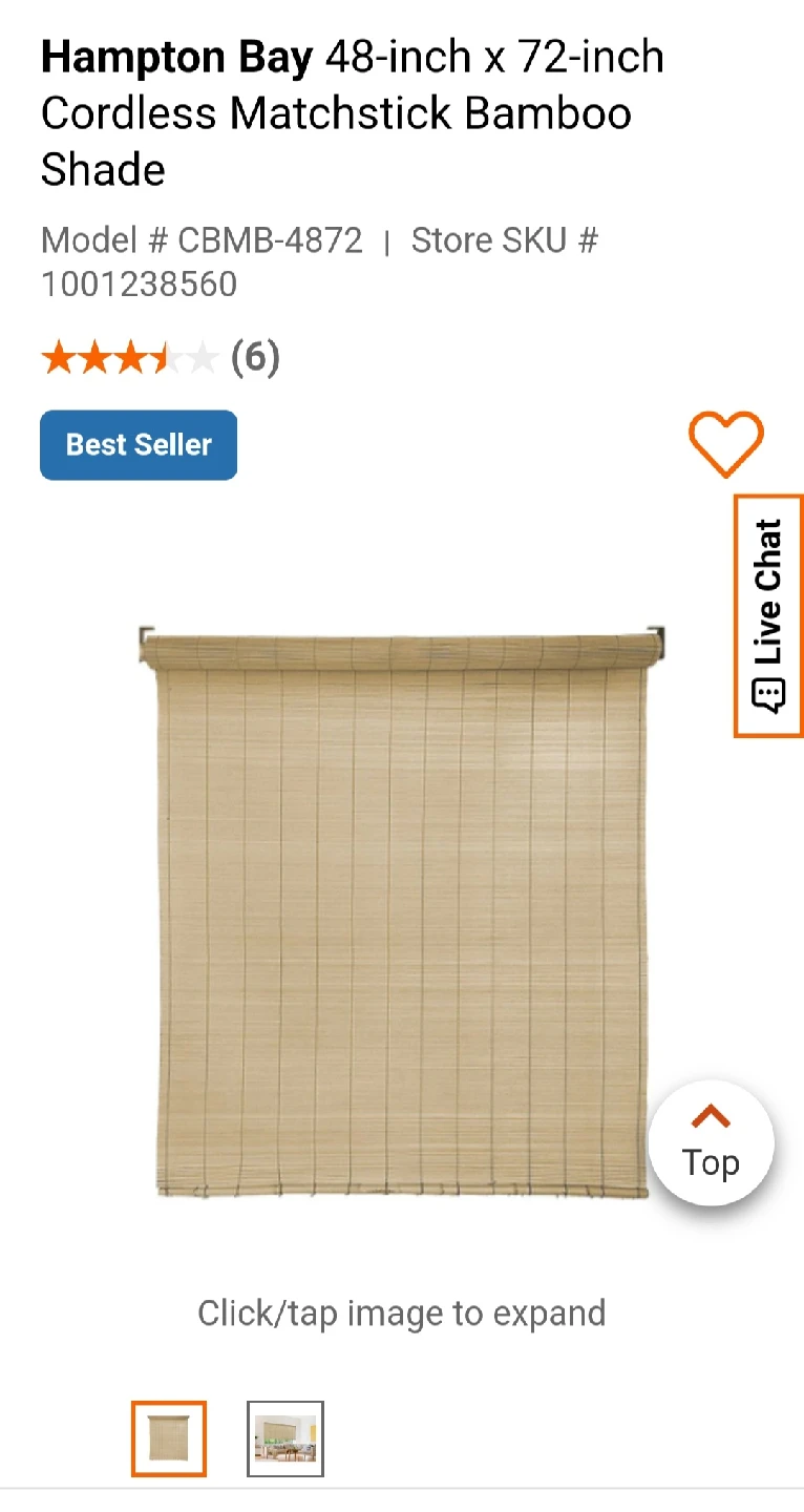 Blinds - Hampton Bay 48x72 Cordless Bamboo Shade - photo 3