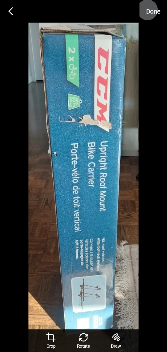 CCM Upright Roof Mount Bike Carrier - New in Box! - photo 5
