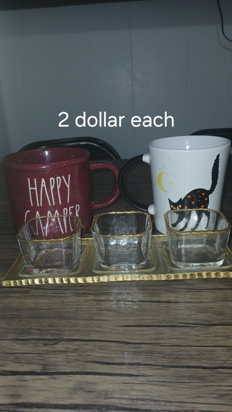 Rae Dunn Happy Camper Mug & Cat Mug