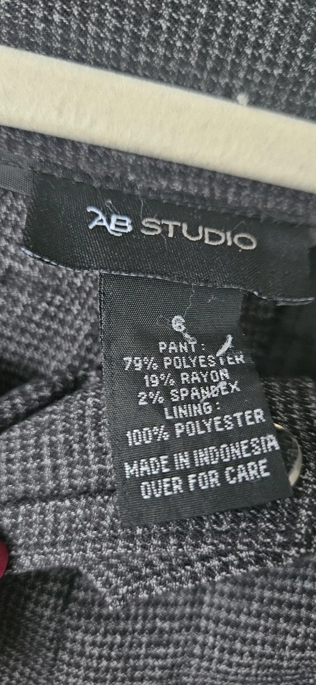 AB Studio Grey Houndstooth Pants - Size 6 (Medium) - photo 3