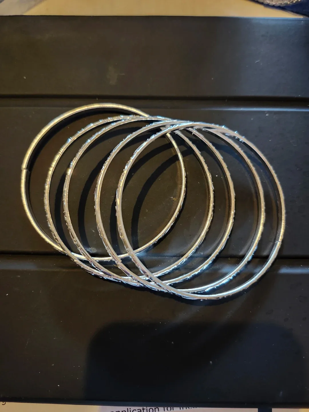 Silver Bangle Bracelets - Set of Five thumbnail