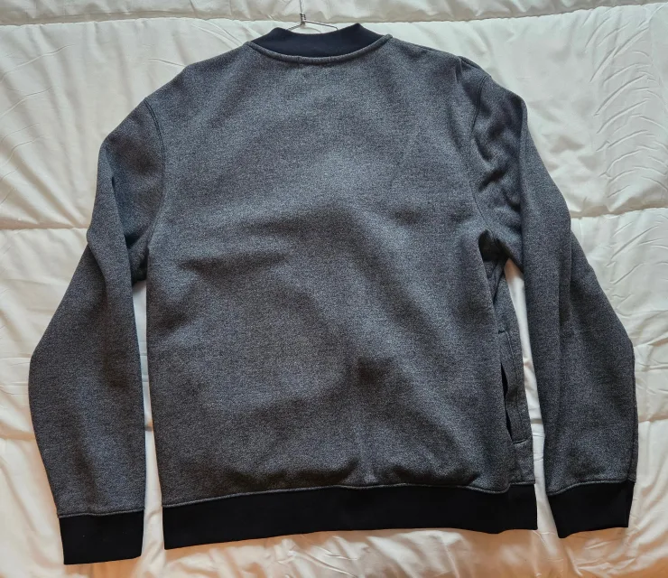 Top Shop Top Man Men’s Harvey Bomber Jacket Charcoal Size X-L image indicator(2)