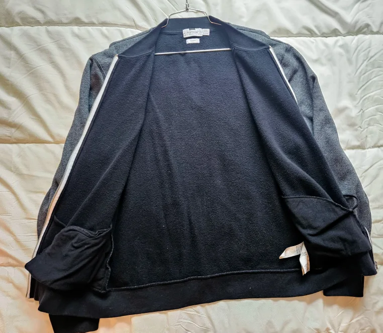 Top Shop Top Man Men’s Harvey Bomber Jacket Charcoal Size X-L image indicator(4)