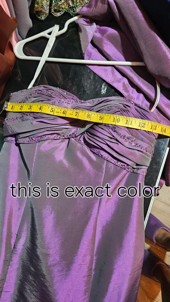 Strapless Purple Formal Dress image indicator(5)