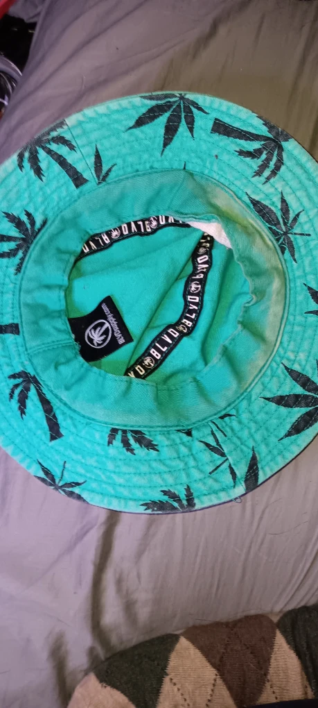 BLVD Bucket Hat - Turquoise with Leaf Pattern - photo 2
