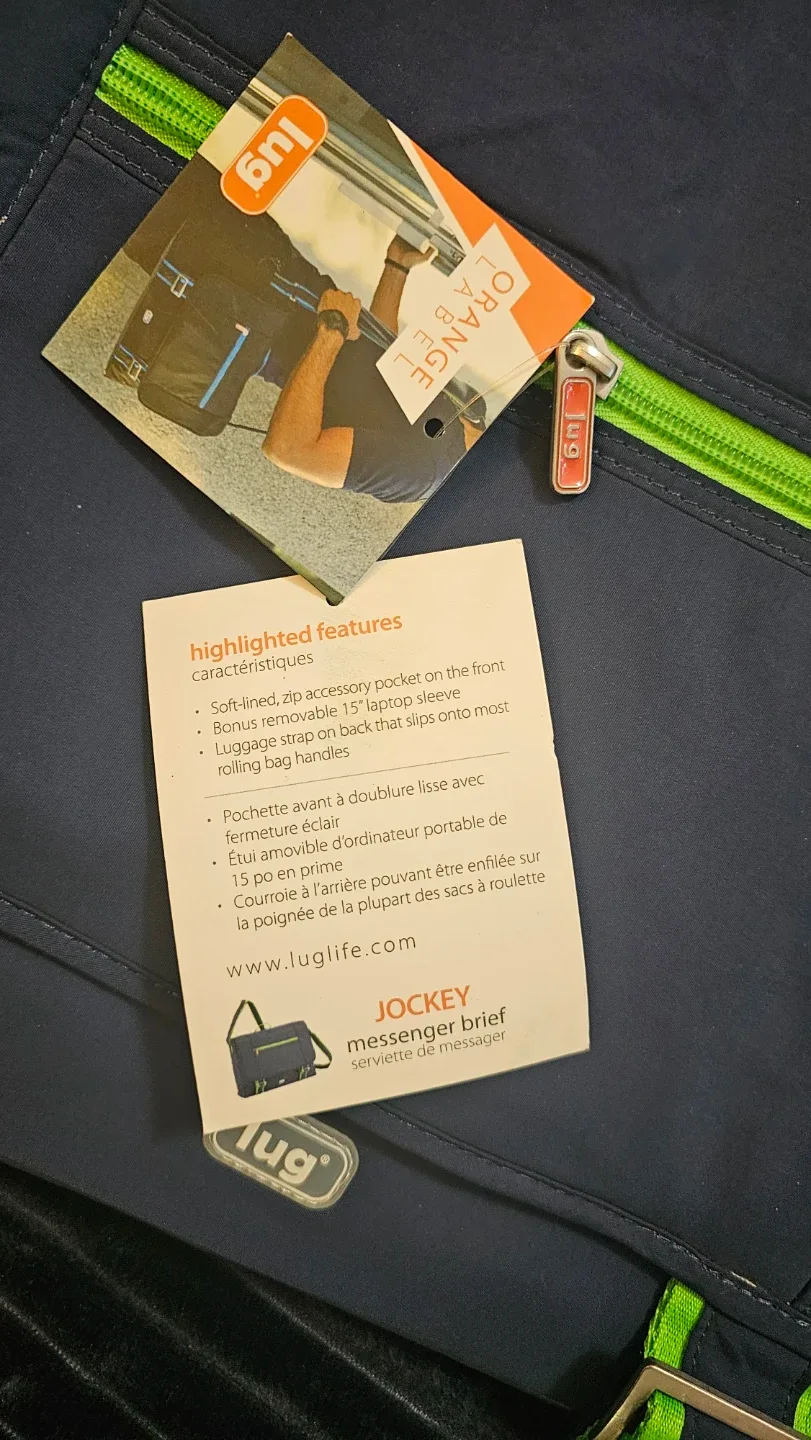 Lug Jockey Messenger Brief Bag - Navy/Green image indicator(2)