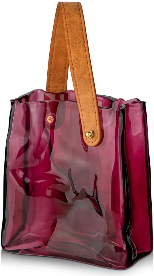 Burgundy Glass Vase with Handle - photo 5