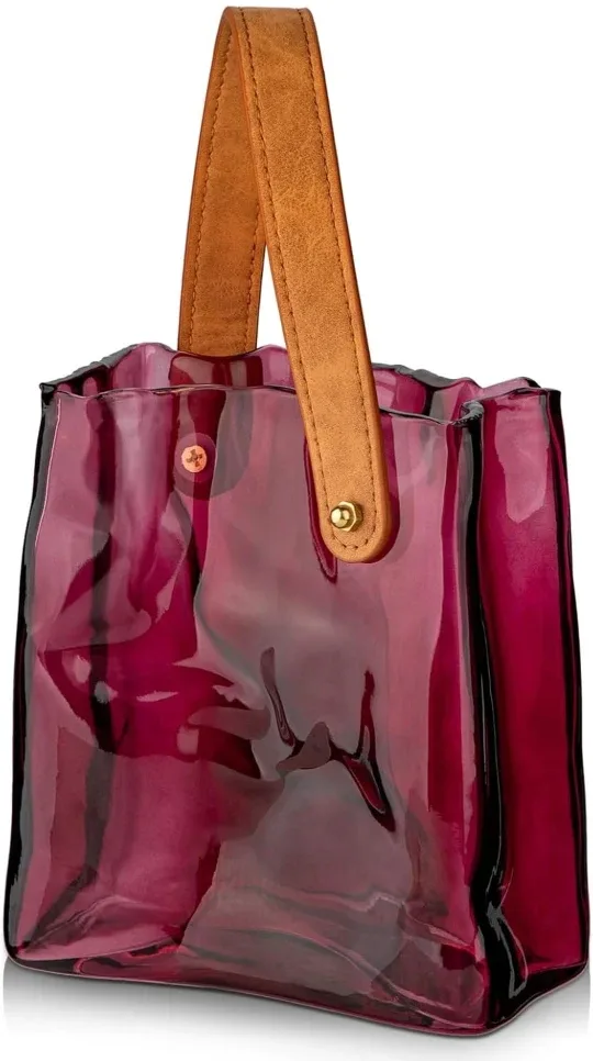 Burgundy Glass Vase with Handle image indicator(5)