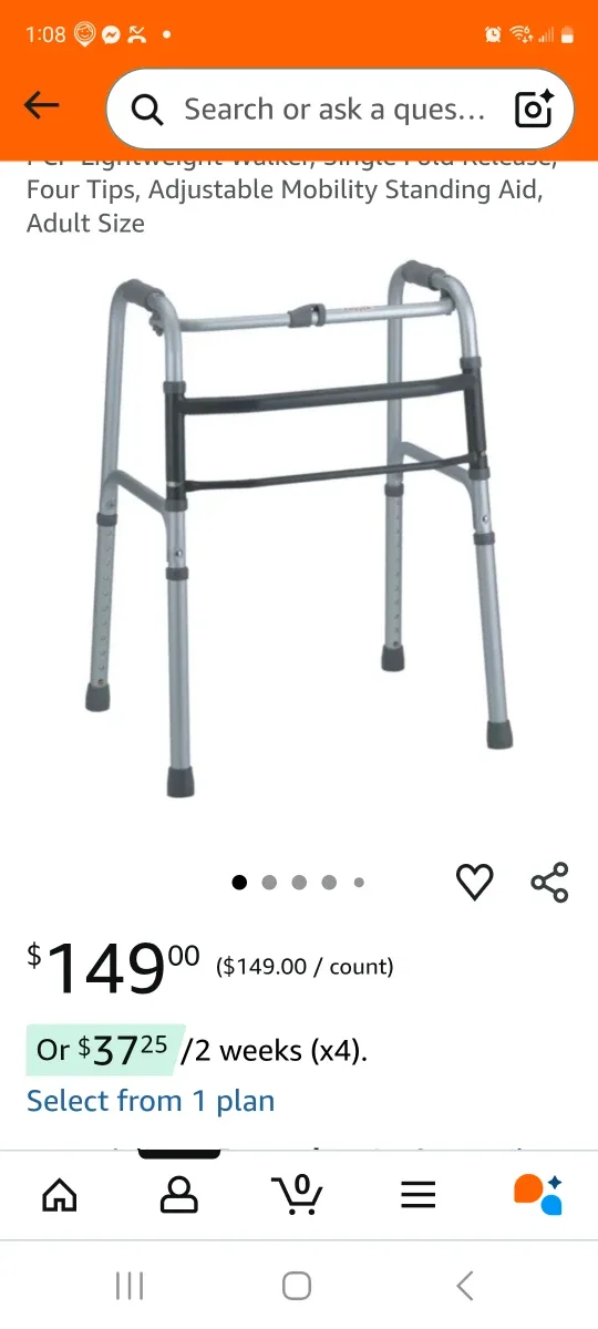 WALKER , CRUTCHES N A SHOWER BENCH $220 image indicator(2)