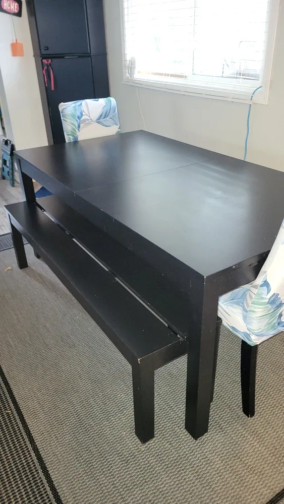 Dining Table with Bench, extendable image indicator(3)