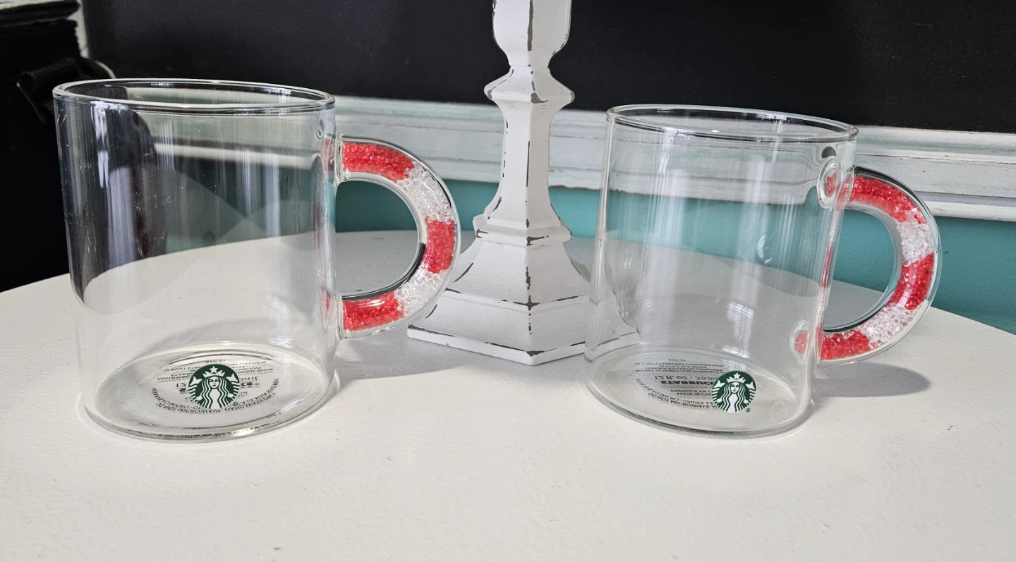 Starbucks candycane glass mugs - photo 2