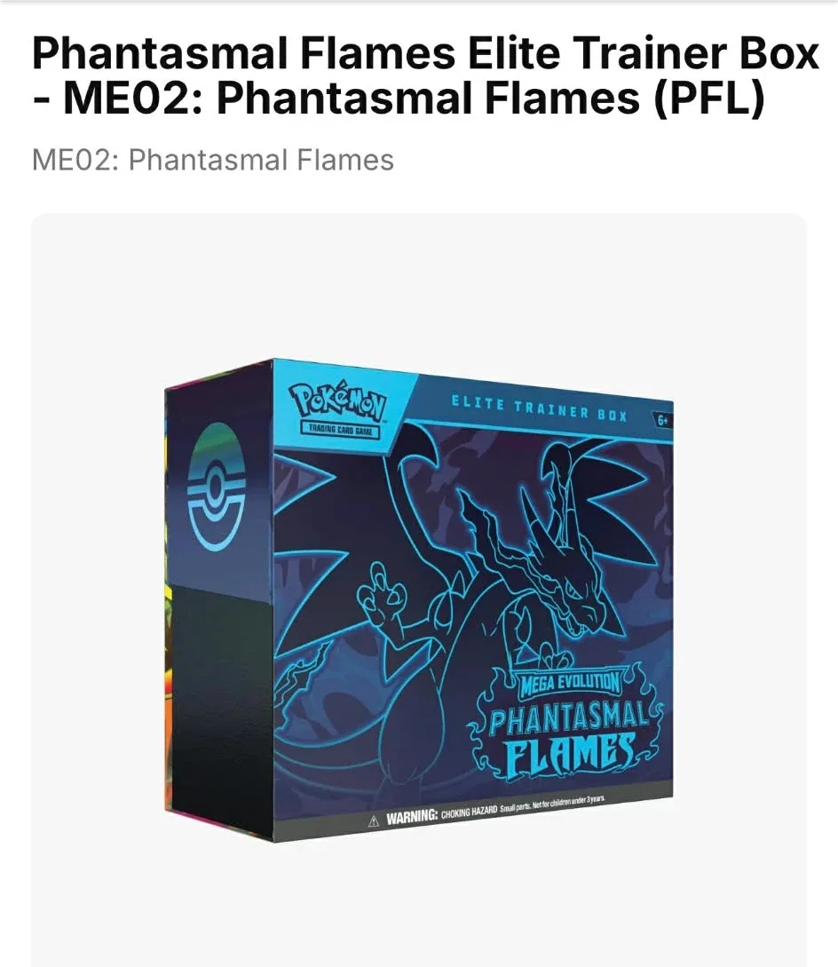 Pokemon Phantasmal Flames Elite Trainer Box