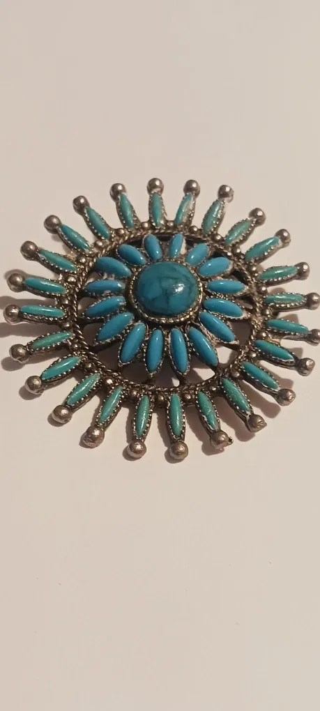 Beautiful Turquoise Stone Brooch image indicator(5)