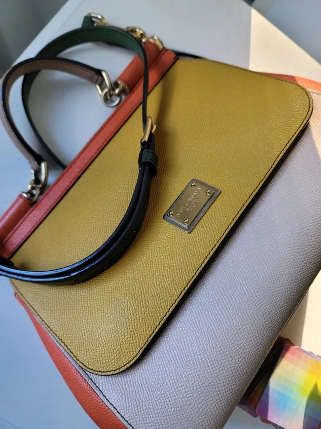 🥕 Dolce & Gabbana Multicolor Leather Handbag image indicator(5)