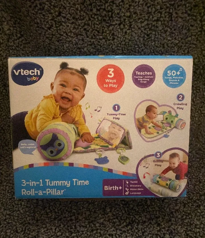 VTech Baby 3-in-1 Tummy Time Roll-a-Pillar - New image indicator(2)