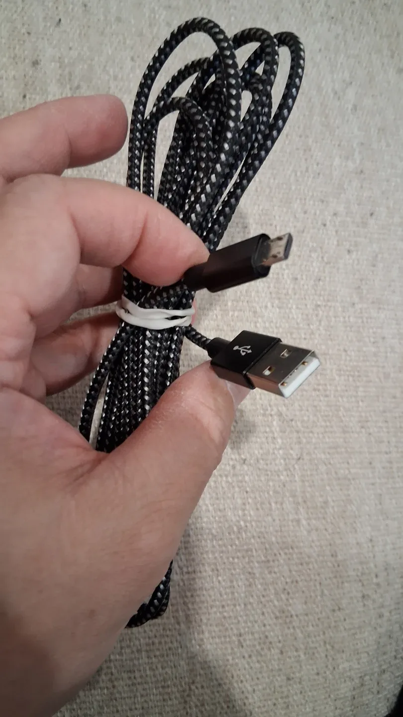 USB A to USB B (micro USB) Cable.  Extra-Long 3m