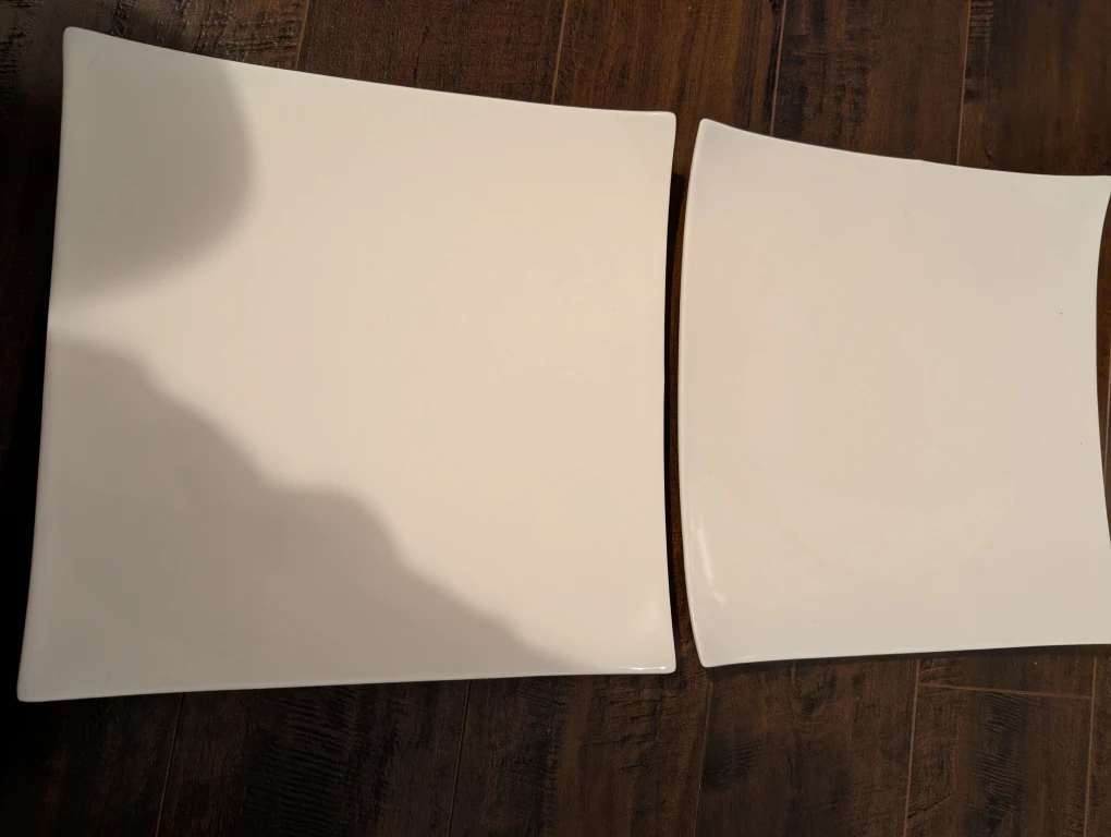 Square White Plates - Set of 2
