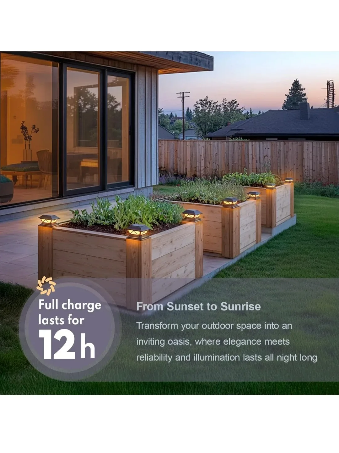 2 Pack Solar Post Cap Lights, Outdoor Deck Fence Lights. image indicator(3)