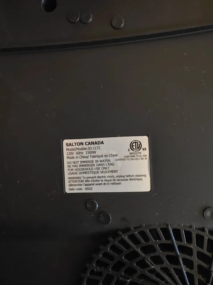 Salton Canada Induction Cooktop - Model ID-1172 image indicator(4)