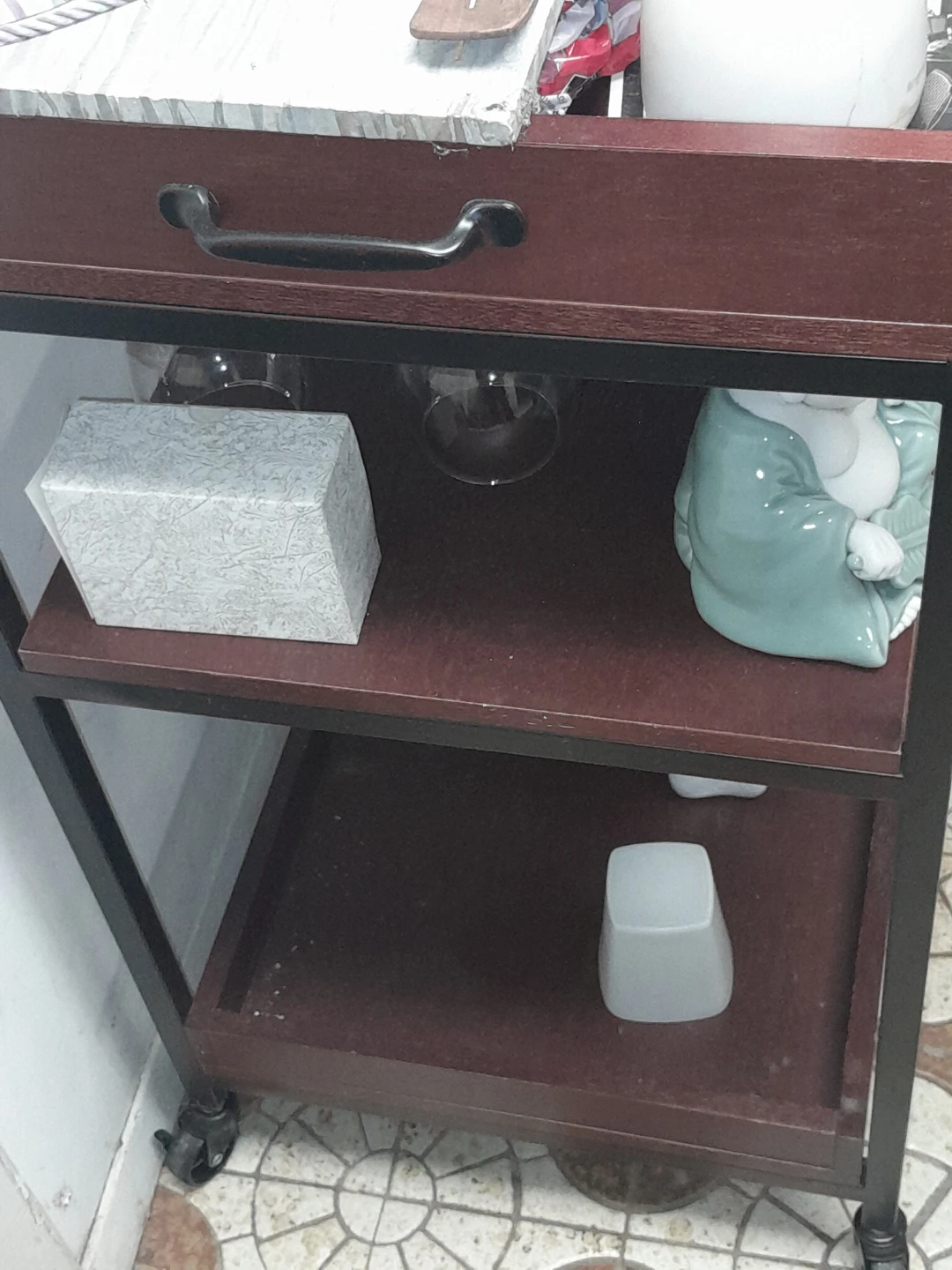 Rolling Bar Cart - Brown