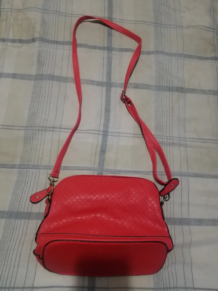 Red Faux Leather Crossbody Bag image indicator(2)