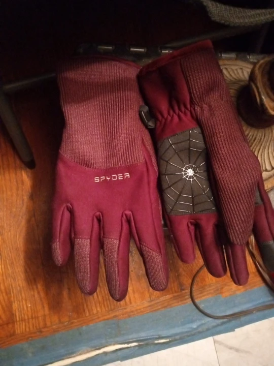Awesome Rare"Spyder" Gloves - Burgundy - photo 2